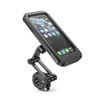 腳踏車手把全包防水手機支架, 黑色, 1個