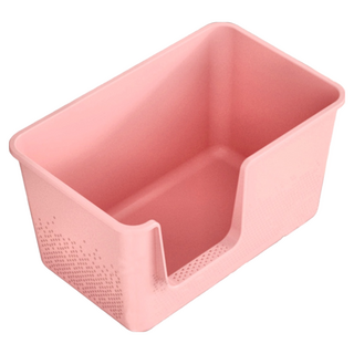 一體式貓砂盆 大號盆 櫻花粉 PP材質, 62 x 38 x 33cm, 1個