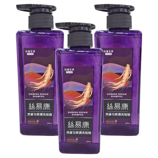 TAIYEN 台塩生技 絲易康黑蔘皇修護洗髮精 500ml, 3瓶