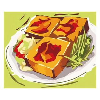 ArtLife 藝術生活 數字油畫DIY DR070 瘋夜市 臭豆腐, 褐色 + 綠色