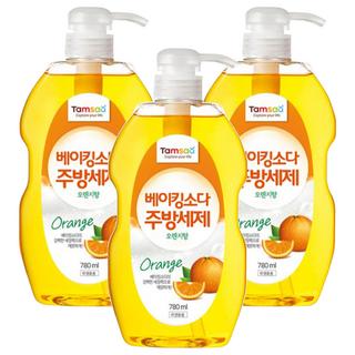 Tamsaa 小蘇打蔬果碗盤清潔液 柑橘香 780ml, 3瓶