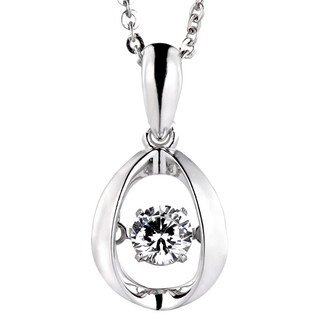 Crossfor Dancing Stone系列 純銀懸浮閃動項鍊- s925銀 頂級鋯石 C4款 1條