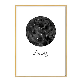 白羊座Aries 星座裝飾畫, 70 x 50cm, 金色