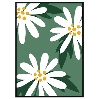 菠蘿選畫所 日式小花III 掛畫 40 x 30cm 黑色框 - 清新簡約居家裝飾, 黑色