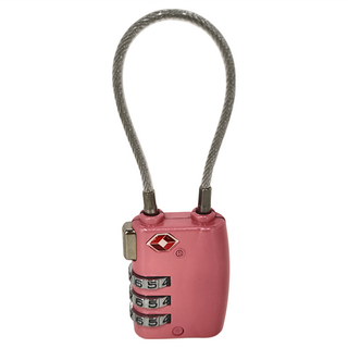 城市漫遊 TSA海關密碼鎖, 三碼鋼絲版, 粉色, 鋅合金鋼絲, 淨重80g, 6.5 x 2.9 x 1.4cm