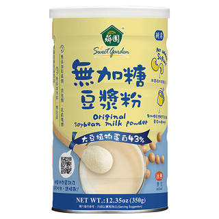 薌園 無加糖豆漿粉 熟粉 含43%植物蛋白, 350g, 1罐