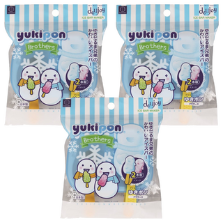 KOKUBO 小久保工業所 Yukipon Brothers 日本雪人兄弟製冰模具, DIY冰棒, 可重複使用, 12.5 x 13 x 2.5cm, 雪人兄弟, 3組