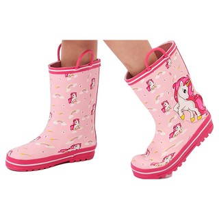 愛北鼻 兒童雨鞋 獨角獸-手提 21碼-鞋內長21cm 可愛風雨具, 粉, 1入