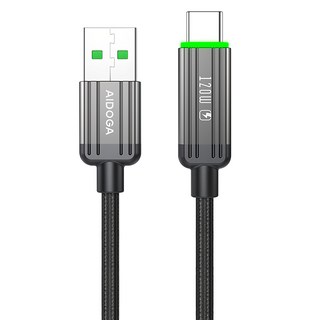 AIDOGA 艾迪伽 鋼鐵系列 充電傳輸快充線 USB-A-Type-C, 鈦灰色, 1條, 1.2m
