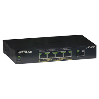 NETGEAR 5埠 Gigabit 63W PoE供電無網管金屬殼網路交換器, 1個, GS305P