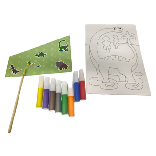 Silverback 初階彩繪砂畫套組 6歲以上適用, 恐龍 多色, 1套