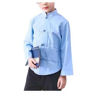 Kori Deer 可莉鹿 兒童萬聖節變裝派對造型服裝民國風學生裝 舒適透氣面料, 140cm, 藍色, 1入