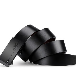 WilliamPolo 男士皮帶 自動扣皮帶 皮帶 腰帶 無孔皮帶 自動皮帶 西裝皮帶 精品皮帶 自動腰帶 商務皮帶 男用皮帶, 黑色, 均碼, 2入