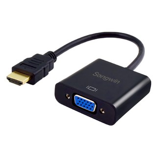 Songwin 尚之宇 HDMI 公 TO VGA 母 轉接線 25 x 4.5 x 1.5cm 線長21cm, HD-VGA, 1個