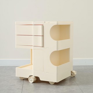 HABITY 移動式收納抽屜推車 2層, 白色