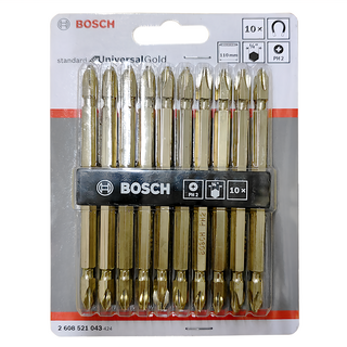 BOSCH 博世 台灣公司貨 螺絲起子頭組 110mm 金色 10支, 1組