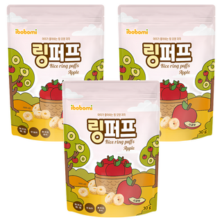 ibobomi 米泡芙, 蘋果, 30g, 3包