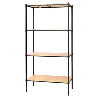 dayneeds 日需百備 松木烤漆架, 黑框 + 原木, 4層