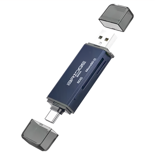 iBRIDGE 多功能OTG讀卡機, USB3.0高速傳輸, 支援TF/SD雙卡槽和Type-C設備, 1個