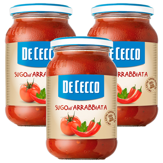 DE CECCO 得科 蕃茄香料義大利麵醬 辣味 米其林三星主廚 Heinz Beck 特調配方, 400g, 3罐