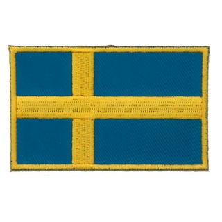 A-ONE 匯旺 瑞典國旗刺繡布貼 DIY國旗刺繡徽章 8 x 5 cm, 黃色 + 藍色, 瑞典國旗 黃色 + 藍色