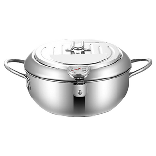 輝鴻 日式 304不鏽鋼雙耳省油炸鍋, 20.5cm, 單一顏色, 1個