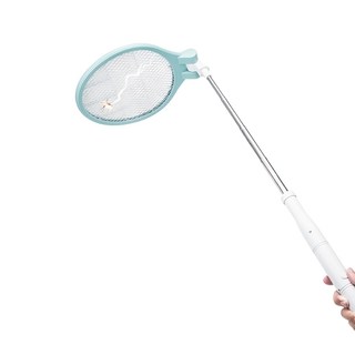 RASTO AZ6 四段伸縮加長180度摺疊零死角捕蚊拍, 藍色 + 白色