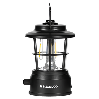 BLACK DOG 黑狗 恆輝 復古露營燈, 夜幕黑, IPX4級防水, Type-C充電, 1個