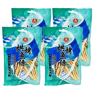長松食品 烘烤魚條 台灣製造 鮮味獨享 風味特濃, 30g, 4包