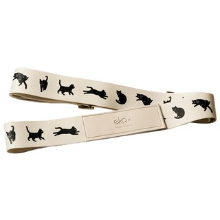 ekax 造型行李束帶 適用於20~30吋行李箱 可自由調節尺寸 加固好安心 方便攜帶, 50 x 1950mm, 黑貓 淺米色