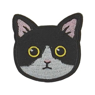 你好 刺繡貼紙 賓士貓 動物系列 自黏背膠, 1張