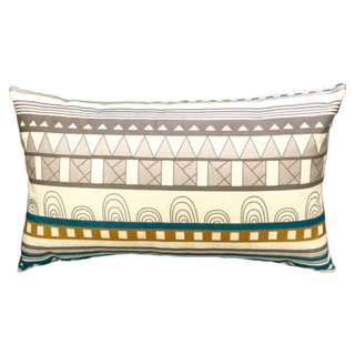 Life 北歐簡約 棉麻舒適長型抱枕 腰靠枕 枕套-棉麻 枕心-MIT聚纖維棉, 48 x 29cm, 拼貼咖