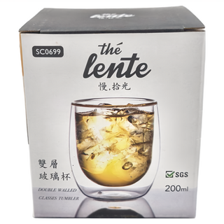 cafe lente 慢拾光 雙層玻璃杯 200ml, SC0699, 1個