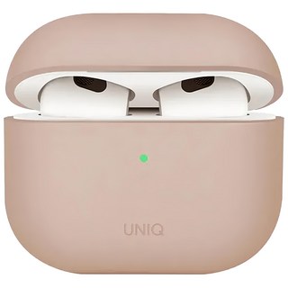 UNIQ Lino素色簡約液態矽膠藍牙耳機保護套 AirPods4, 粉色, 1個
