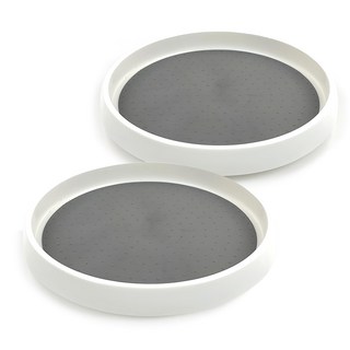 Winprice 多功能圓形旋轉托盤, 白色 + 灰色, 1個