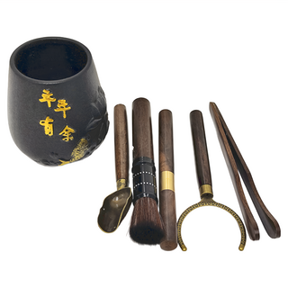 BOACUP 茶道六君子 黑陶 年年有餘 5件組, 1組, 混和顏色