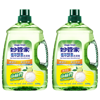 妙管家 植萃酵素洗潔精 小蘇打 (清新檸檬), 3.2kg, 2桶