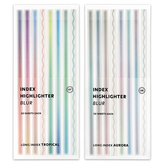 ICONIC Index長條螢光標籤貼紙 Blur 2款組, 1組, 320入