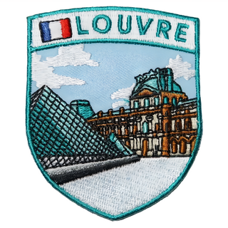 A-ONE 匯旺 地標造型刺繡 聚酯纖維 7.5 x 6 CM 台灣製, NO.163 法國 羅浮宮, 1個