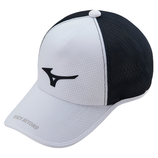 MIZUNO 路跑運動帽 J2TWB50301, 黑白色, 1個