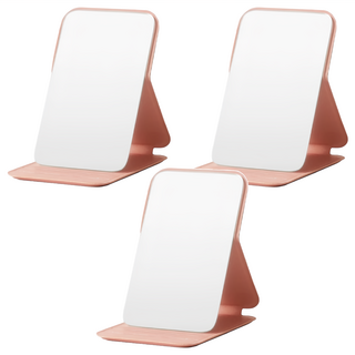 摺疊化妝鏡 Set 3個 小巧款 PVC材質 10.5cm x 7cm, 櫻花粉