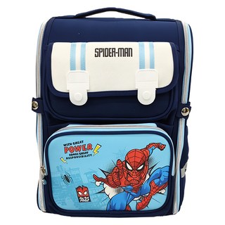 MARVEL 漫威 SPIDER-MAN 蜘蛛人 超輕護脊書包 39x30x16cm 淨重0.6kg 尼龍塑膠, 黑色/深藍色