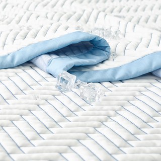 HEIRLOOM Ice Cool固定鬆緊帶床墊, 涼感墊, 人字紋藍色