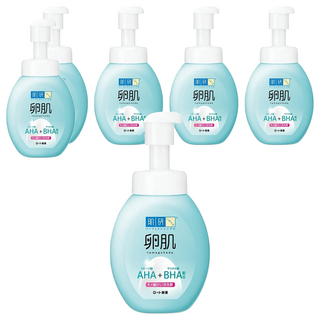 Hadalabo 肌研 卵肌去角質泡洗顏 按壓瓶 溫和洗淨 AHA+BHA配合, 160ml, 6瓶