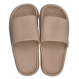 知性休閒厚底拖鞋 - 奶茶色