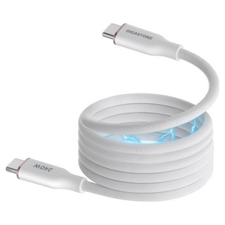 GIGASTONE 立達 240W磁吸充電傳輸線 CC-8800W, 1m, 白色, 1條