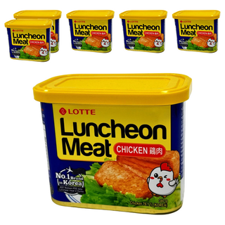 LOTTE 樂天 雞肉午餐肉 原味, 340g, 韓國No.1品牌, 6罐