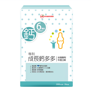 UDR 專利成長鈣多多, 六合一成長配方均衡營養素, 無色素香料調味劑, 30包, 2g, 1盒