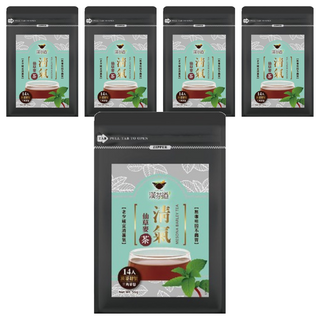 漢茶道 漢方草本茶包 四號 清氣仙草麥茶, 天然草本補給, 無農藥栽培, 14入三角茶包, 4g, 14包, 5袋