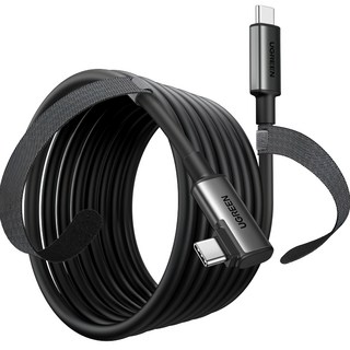 UGREEN US551 USB 3.2 Gen 1 5Gbps VR專用 90度彎頭 Type-C to C 傳輸線, 黑色, 1個, 5m